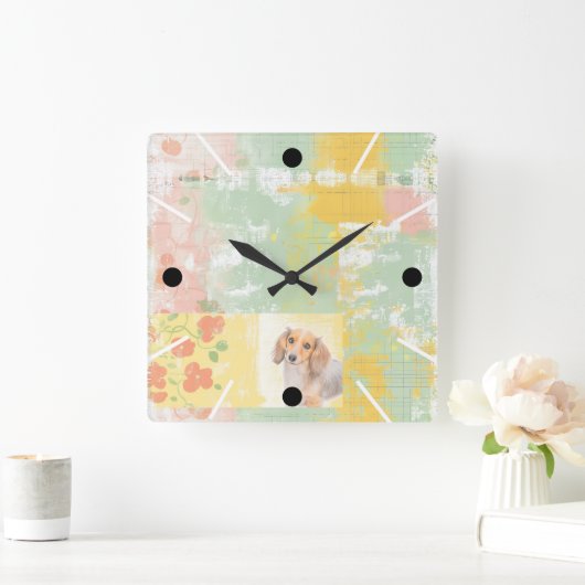  pastel teckel wandklok (Huis)