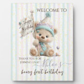 Pastel Teddy Bear Birthday  Fotoplaat (Voorkant)