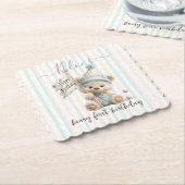 Pastel Teddy Bear Birthday  Kartonnen Onderzetters (Gebogen)