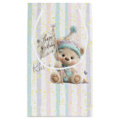 Pastel Teddy Bear Birthday  Klein Cadeauzakje (Achterkant)