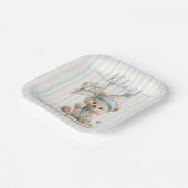 Pastel Teddy Bear Birthday  Papieren Bordje (Gebogen)