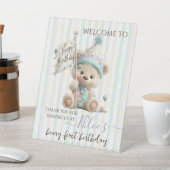 Pastel Teddy Bear Birthday  Reclamebord Met Voetstuk (Insitu)