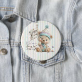 Pastel Teddy Bear Birthday  Ronde Button 4,0 Cm (In situ)