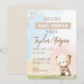 Pastel Teddy Bear Kaart (Voorkant / Achterkant)