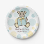 Pastel Teddy Bear Kids Verjaardag / Baby shower Papieren Bordje (Voorkant)