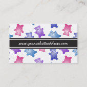 Pastel Teddy Bear Pattern Visitekaartje (Achterkant)