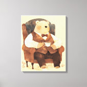 Pastel Teddy Bear Wall Art | Nursery Room Décor Canvas Afdruk (Voorkant)