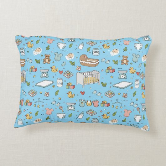 Pastel teddybeer eend decoratieve babyspeelkamer k accent kussen (Achterkant)