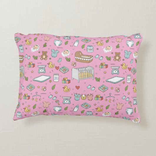 Pastel teddybeer eend decoratieve babyspeelkamer k accent kussen (Achterkant)