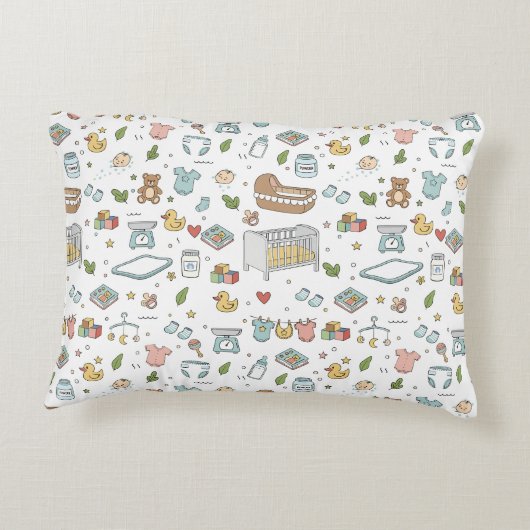 Pastel teddybeer eend decoratieve babyspeelkamer k accent kussen (Achterkant)