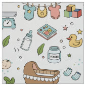 Pastel Teddybeer Eend Decoratieve Stof (Swatch)