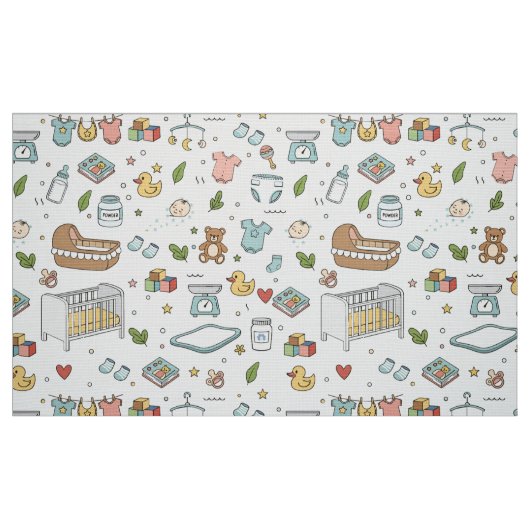 Pastel Teddybeer Eend Decoratieve Stof (Fat Quarter)