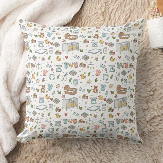 Pastel Teddybeer Eend Kraamkussen Kussen (Deken)