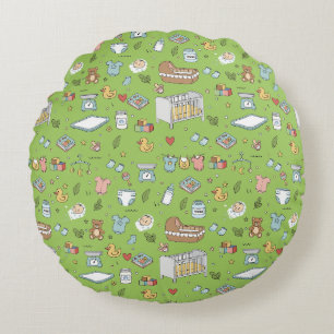 Pastel Teddybeer Eend Kraamkussen Rond Kussen