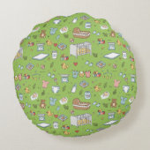 Pastel Teddybeer Eend Kraamkussen Rond Kussen (Achterkant)