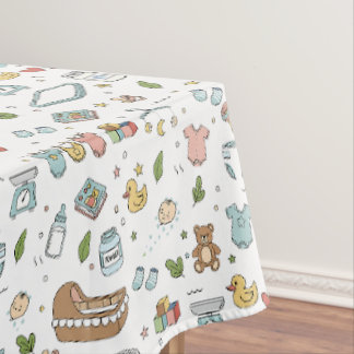 Pastel Teddybeer Eend Naadloze Tafelkleed