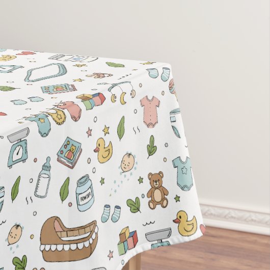 Pastel Teddybeer Eend Naadloze Tafelkleed (Voorbeeld)