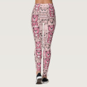 Pastel Teddybeer Hartpatroon Leggings (Achterkant)