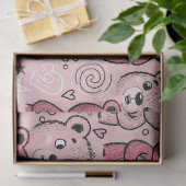 Pastel Teddybeer Hartpatroon Tissuepapier (Geschenk)