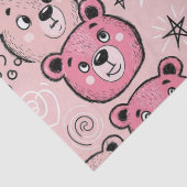 Pastel Teddybeer Hartpatroon Tissuepapier (Detail)