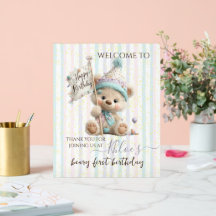Pastel Teddybeer Verjaardag