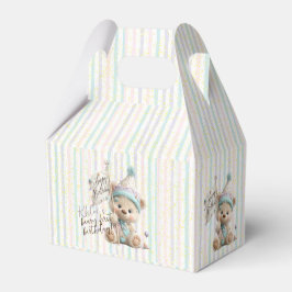 Pastel Teddybeer Verjaardag Bedankdoosjes
