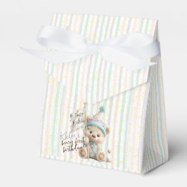 Pastel Teddybeer Verjaardag Bedankdoosjes