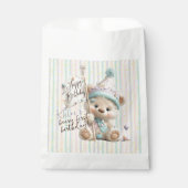Pastel Teddybeer Verjaardag Bedankzakje (Voorkant)