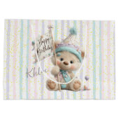 Pastel Teddybeer Verjaardag Groot Cadeauzakje (Achterkant)