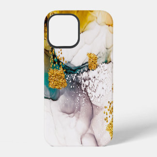 Pastel tederheid: gouden wervelingen kunst. iPhone 12 hoesje