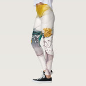 Pastel tederheid: gouden wervelingen kunst. leggings (Links)