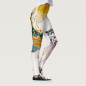Pastel tederheid: gouden wervelingen kunst. leggings (Rechts)