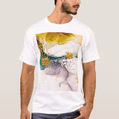 Pastel tederheid: gouden wervelingen kunst. t-shirt (Voorkant)
