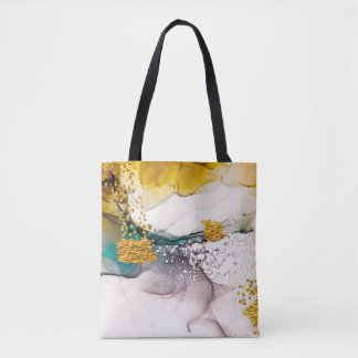 Pastel tederheid: gouden wervelingen kunst. tote bag