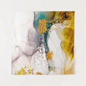 Pastel tederheid: gouden wervelingen kunst. wandkleed (Voorkant (horizontaal))