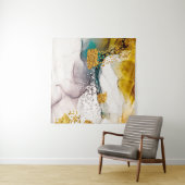 Pastel tederheid: gouden wervelingen kunst. wandkleed (In Situ (horizontaal))