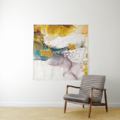 Pastel tederheid: gouden wervelingen kunst. wandkleed (In situ)