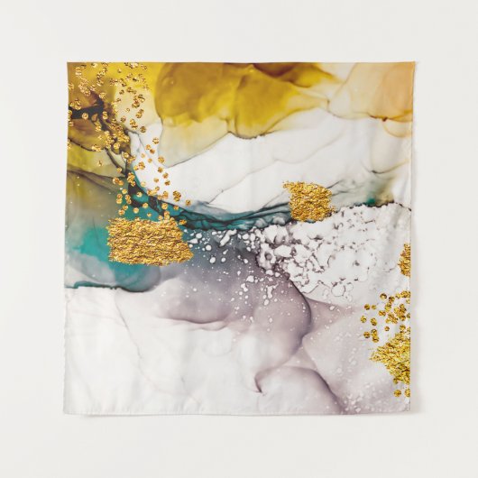Pastel tederheid: gouden wervelingen kunst. wandkleed (Voorkant)