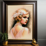 Pastel Tekening 1920 Flapper Meisje Blond Poster<br><div class="desc">Pastel Tekening 1920 Flapper Girl Blonde De beeldverhouding is 3:4</div>