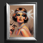 Pastel Tekening 1920 Flapper Meisje Roken II Poster<br><div class="desc">Pastel Drawing 1920 Flapper Girl Smoking II De beeldverhouding is 3:4</div>