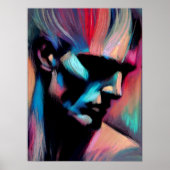 Pastel Tekening Abstract Kleurrijk Man Poster (Voorkant)