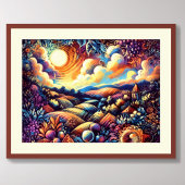 Pastel Tekening Abstract Landschap Poster