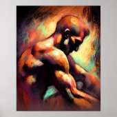 Pastel Tekening Abstract Man Poster (Voorkant)