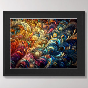 Pastel tekening Abstract Organisch Borrelend Kleur Poster