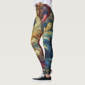 Pastel Tekening Abstracte Organische Bubble Kleurr Leggings (Links)