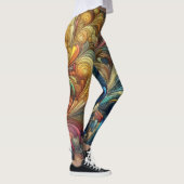 Pastel Tekening Abstracte Organische Bubble Kleurr Leggings (Rechts)