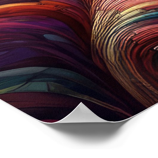 Pastel Tekening Abstracte Organische Bubble Kleurr Poster (Hoek)