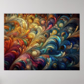 Pastel Tekening Abstracte Organische Bubble Kleurr Poster (Voorkant)