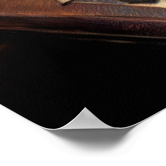 Pastel Tekening Antiek Typewriter Desk Poster (Hoek)