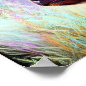 Pastel Tekening Baby Highland Koe Lavendel Poster (Hoek)